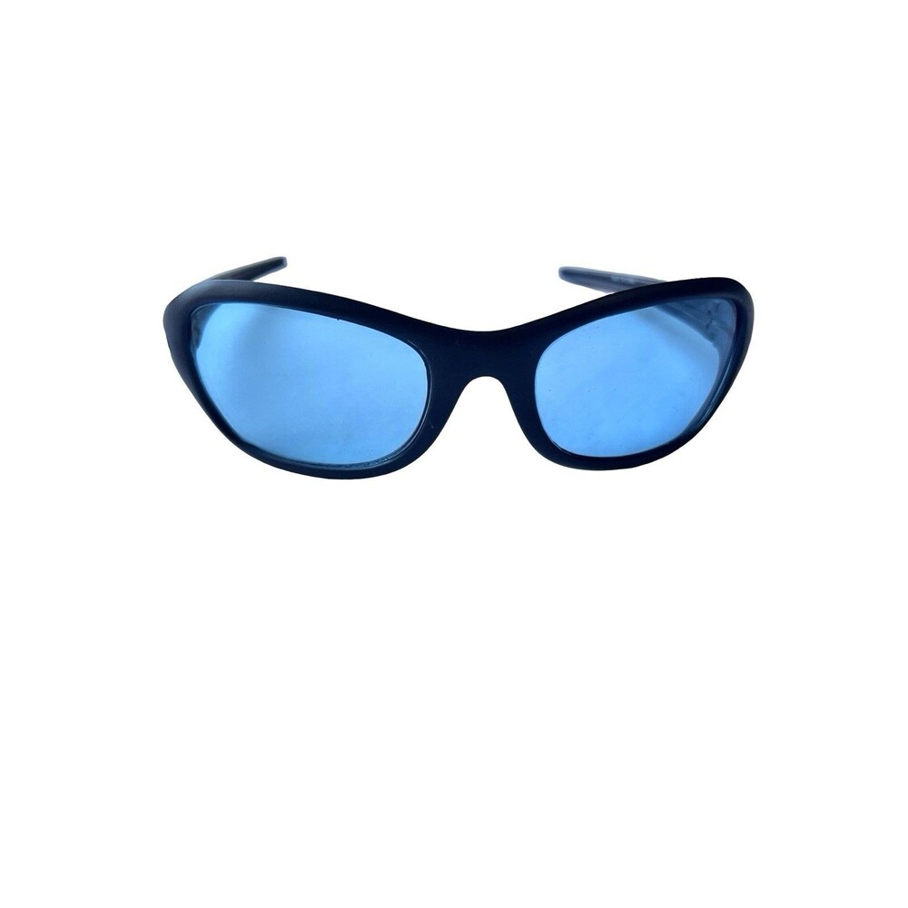 Vintage Blue Wrap Sport Sunglasses Blue Tinted Lenses Retro Y2K Outdoor Unisex